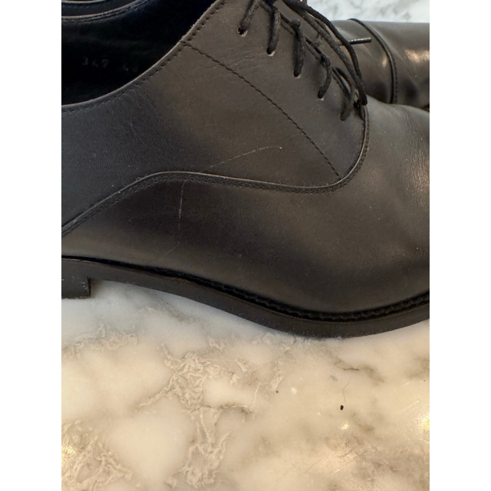 Giorgio Armani Black Leather Cap Toe Oxford Dress Shoes Mens EU 43 US 10 - Picture 7 of 12